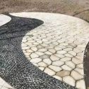 通辽 黄金麻冰裂纹地铺石工地铺装案例
