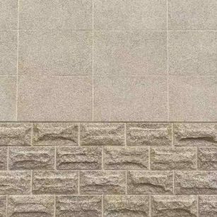 通辽 黄金麻自然面蘑菇石配荔枝面干挂