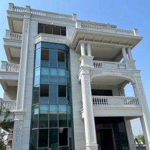 通辽 白麻花岗岩别墅外墙干挂效果展示