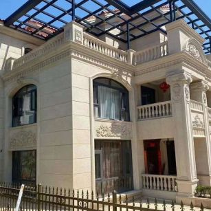 通辽 黄金麻花岗岩荔枝面别墅外墙干挂