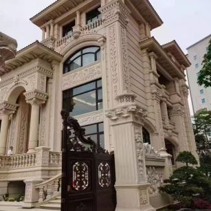 通辽 黄金麻花岗岩别墅外墙干挂效果展示