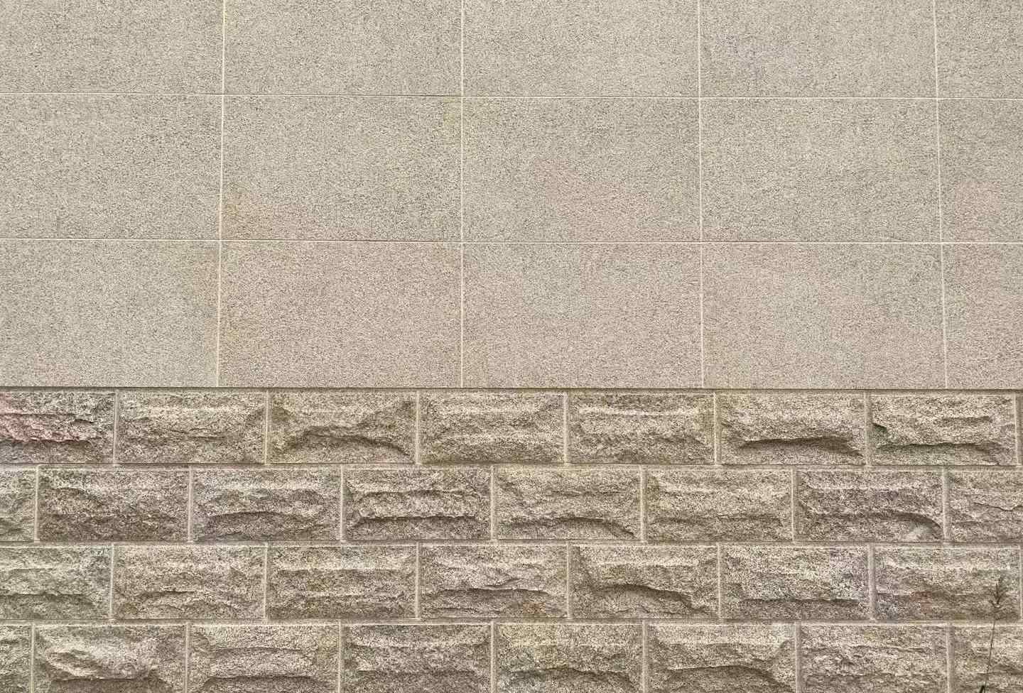 通辽 黄金麻自然面蘑菇石配荔枝面干挂